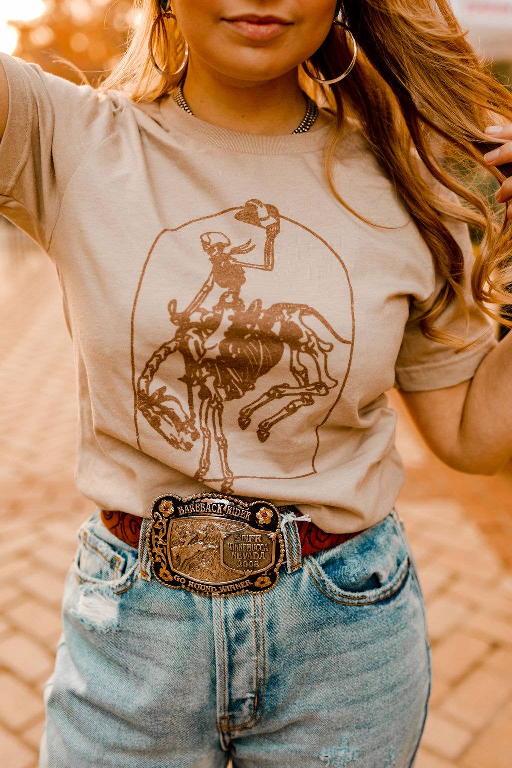 Women's Wild Junkie Cowboy Up Graphic Tee Shirt