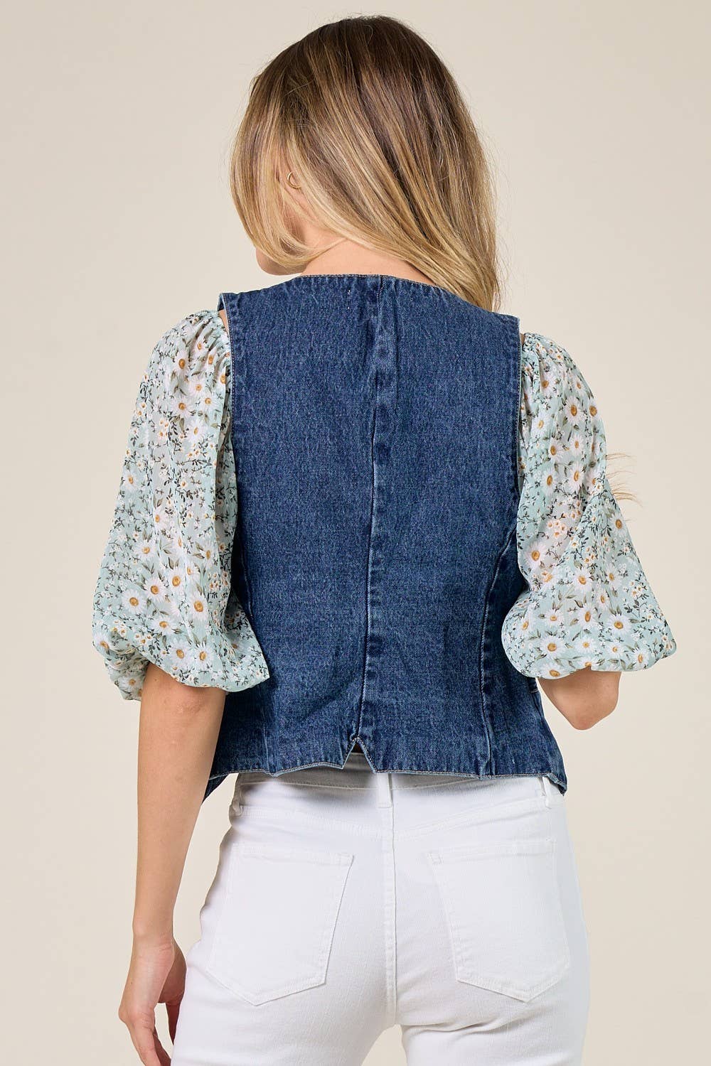 STRUCTURED DENIM VEST 6318: DENIM