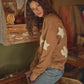 35073T - Western Textured Patchwork Sweatshirt: OLIVE / S