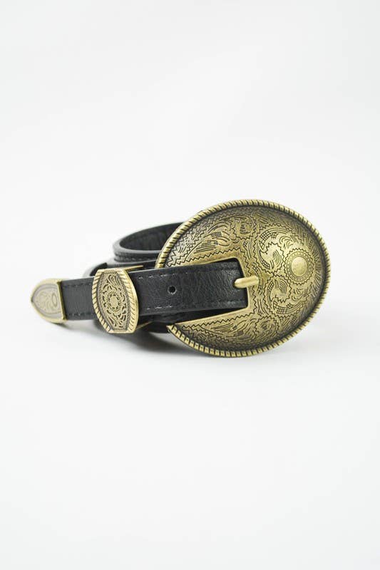 Bestseller! - Oval Embossed Vintage Buckle Belt 🤠: Camel