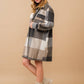 Yarn Dyed Plaid Button Up Long Shirt Jacket: