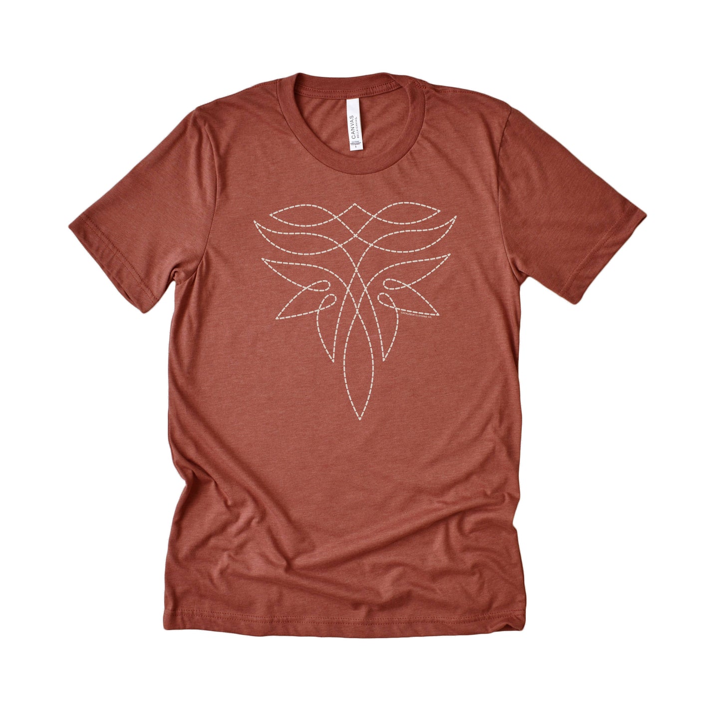 Cowgirl Bootstitch Graphic Tee: Heather Clay