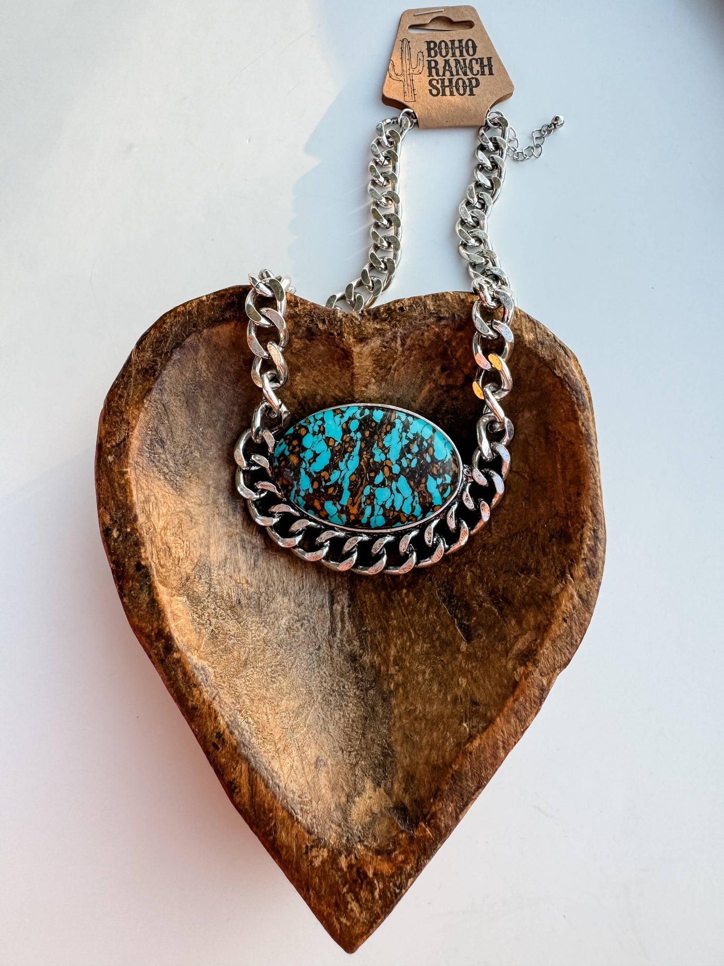 Western Large Oval Stone Necklace