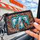 Thunderbird Western Cowhide Leather Keychain Wallet