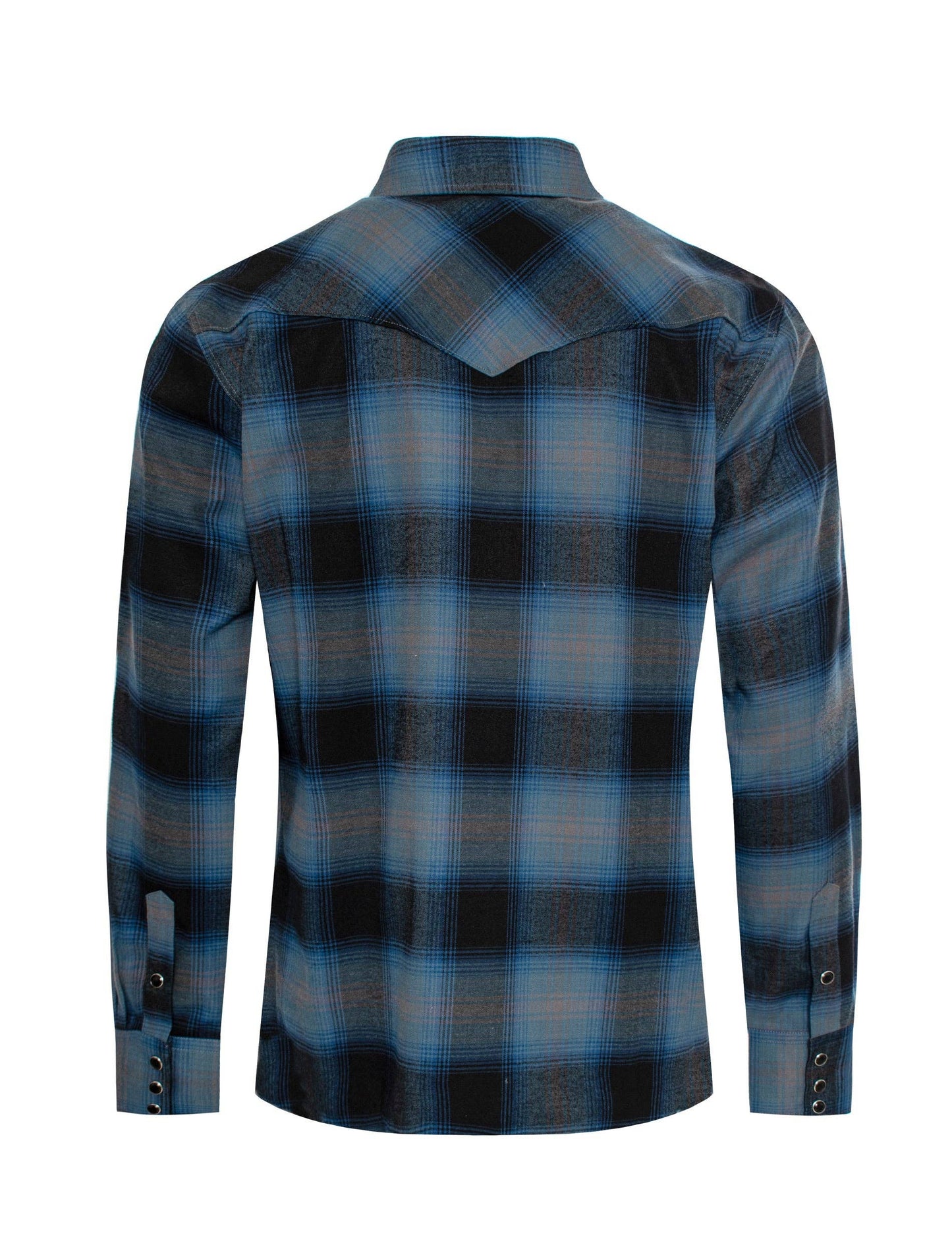 Men's Western Long Sleeve Flannel Shirts With Snap Buttons: L