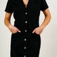 Black Concho Button Down Dress W Western Yokes: L