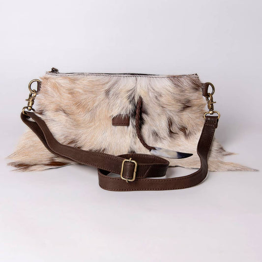 Hair on hide with leather hand bag