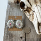 Western Large Concho Stud Earrings: WHITE