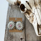 Western Large Concho Stud Earrings: WHITE