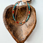 Western 3 Layered Suede Seed Bead Choker: TURQUOISE BEADS