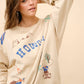 36146T - Western Graphic Howdy Sweatshirt: TAUPE / S