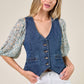 STRUCTURED DENIM VEST 6318: DENIM