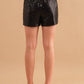 Sequin Zip Up Elastic Back Shorts: