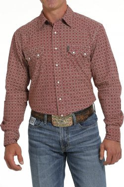 MEN'S MODERN FIT SNAP WESTERN SHIRT - RED