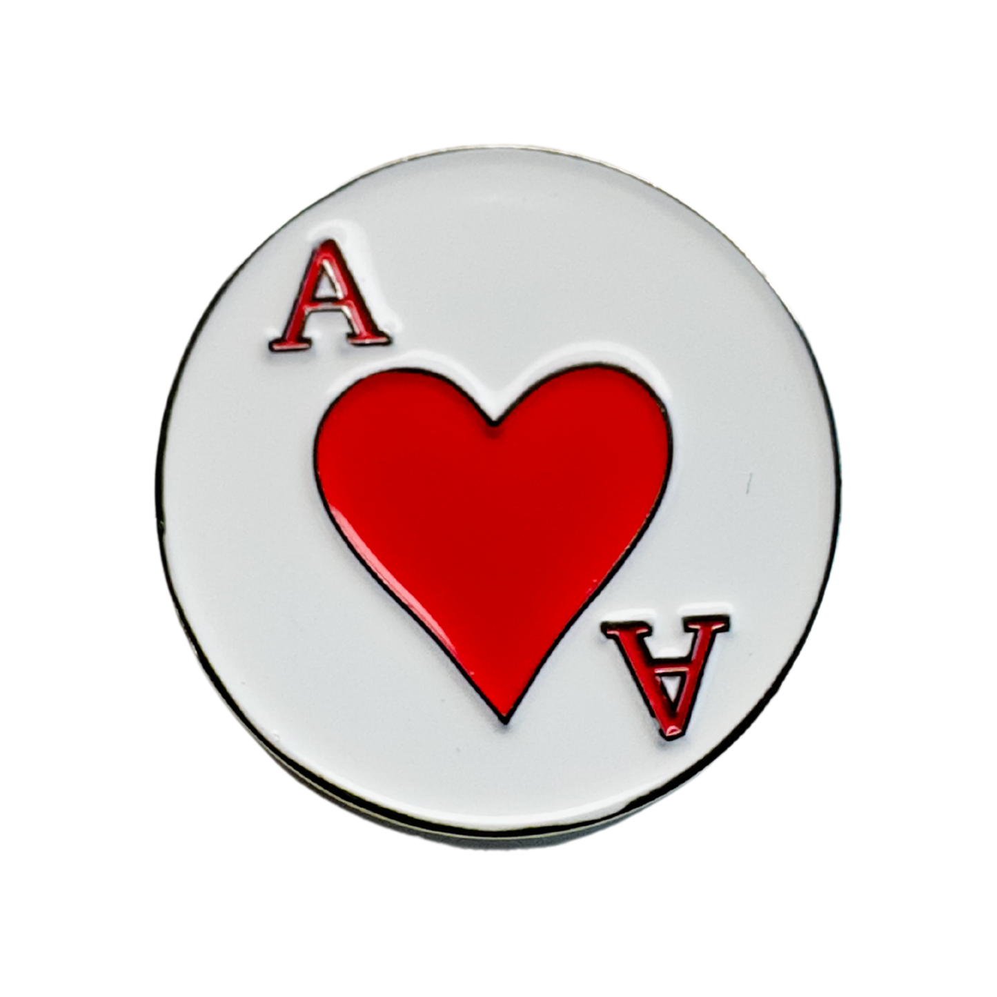 Ace of Hearts - Magnetic Hat Pin: Red