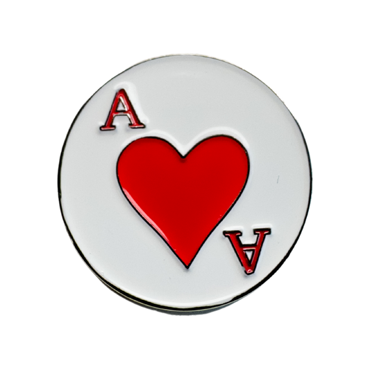 Ace of Hearts - Magnetic Hat Pin: Red