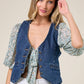 STRUCTURED DENIM VEST 6318: DENIM