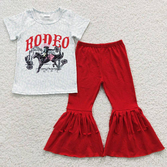 Baby Girls Rodeo Western Tee Bell Pants Clothes Sets: 12-18M