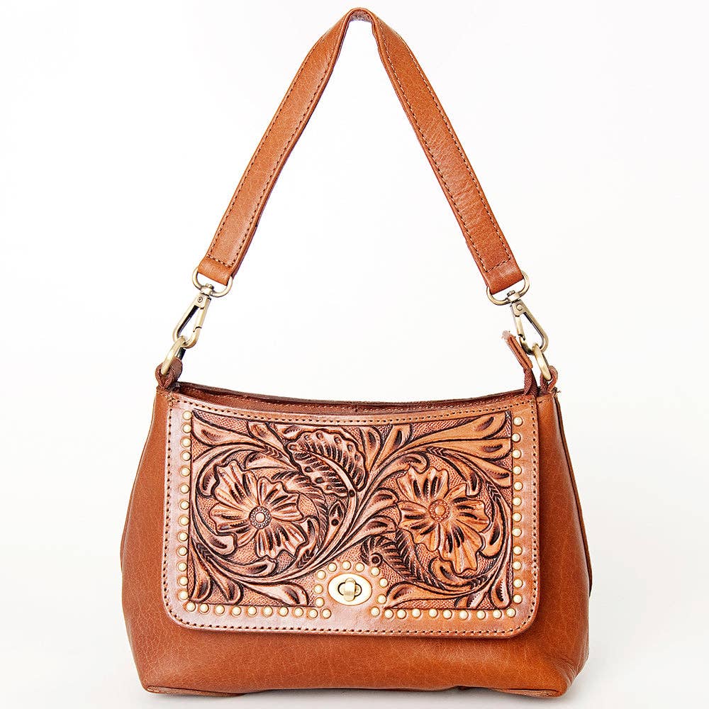 leather and hair on hide shoulder bag