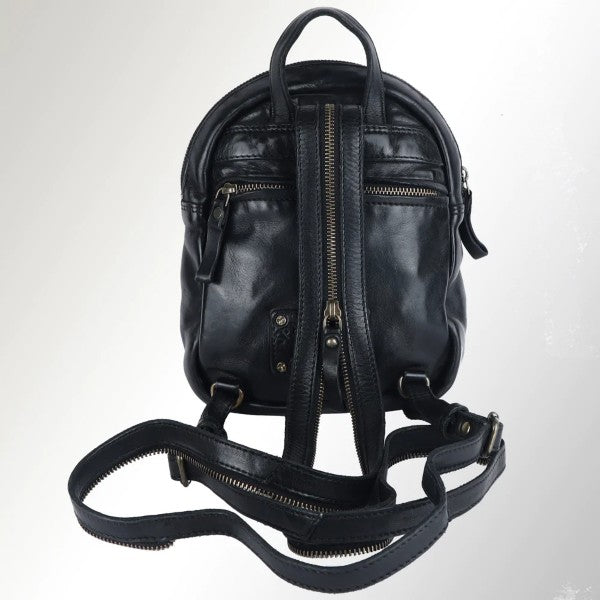 Black Leather Backpack