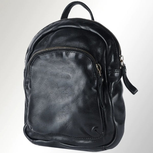 Black Leather Backpack