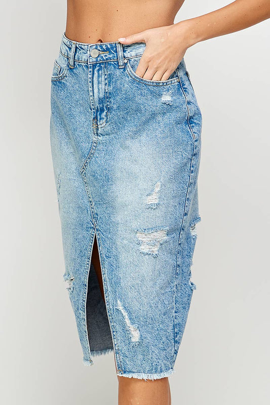 Ladies Long Denim Skirt