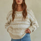 W1386 | CORALIE STRIPED PULLOVER: M / Ivory Taupe